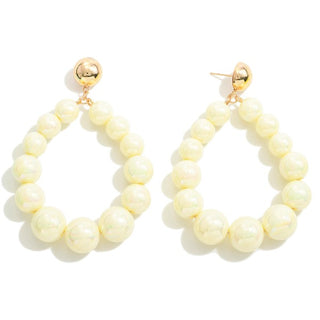 Tapered Pearlescent Teardrop Beaded Earring (5 Colors)
