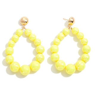 Tapered Pearlescent Teardrop Beaded Earring (5 Colors)