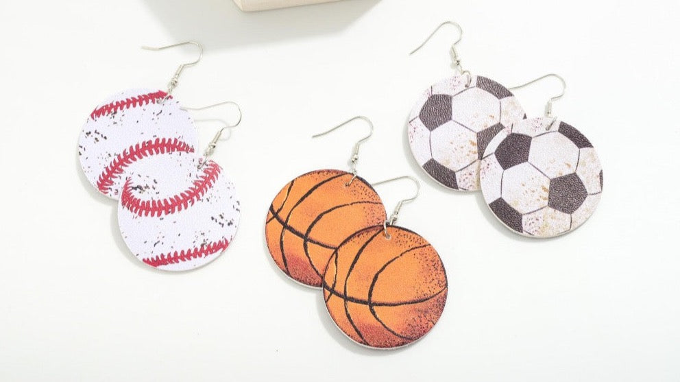 Sports Ball Drop Earrings (3 Sports)