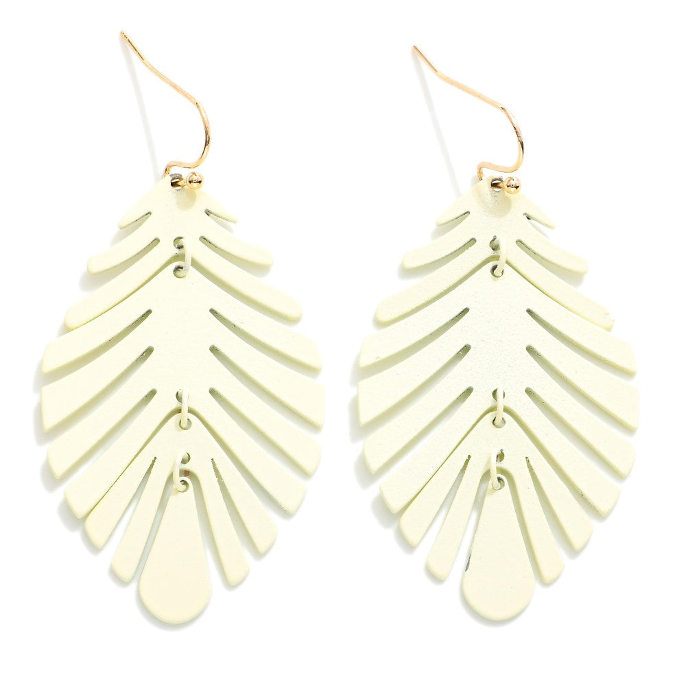 Metal Leaf Drop Earrings (5 Colors)