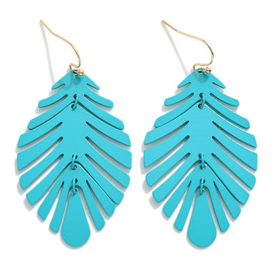 Metal Leaf Drop Earrings (5 Colors)