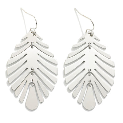 Metal Leaf Drop Earrings (5 Colors)