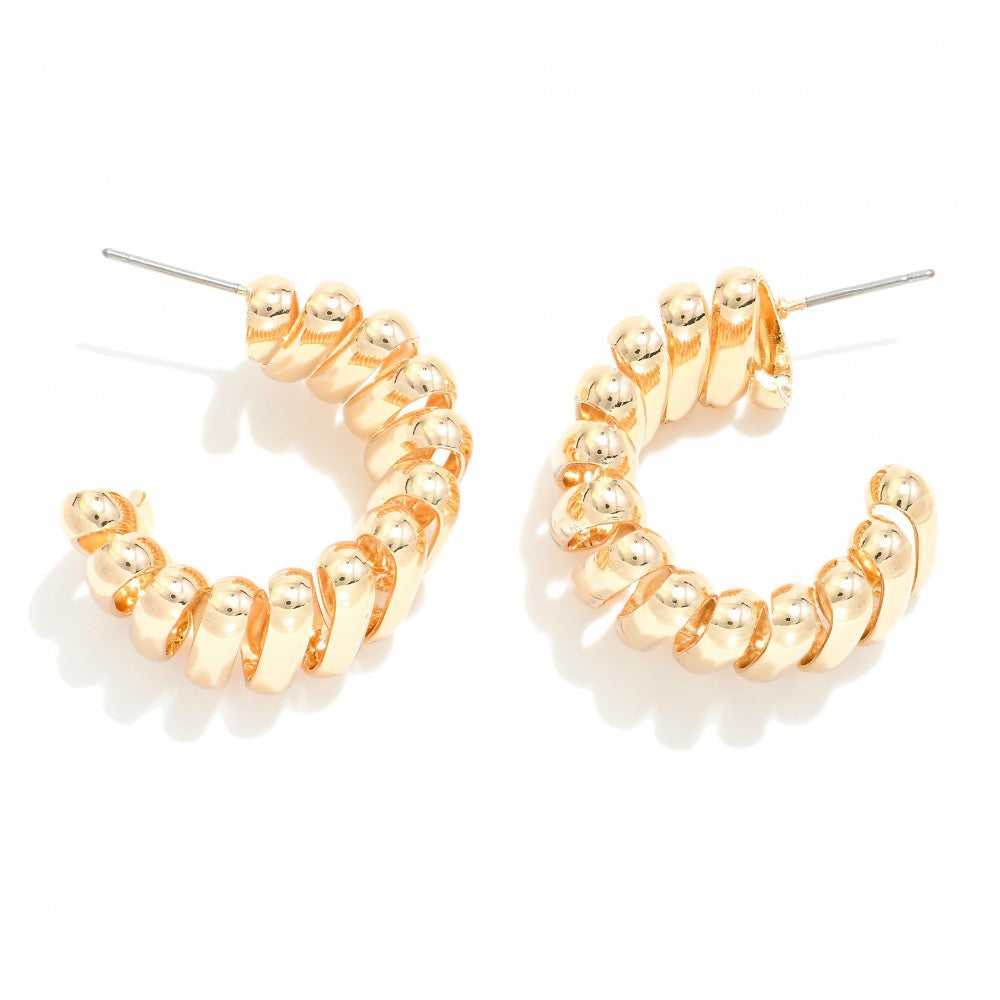 Metal Spiral Hoop Earrings