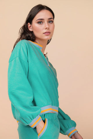 Sage Color Block Band Detail Comfy Knit Top & Pants Set Final Sale!