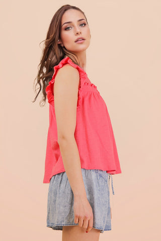 SC Ruffle Detail Solid Knit Top FINAL SALE