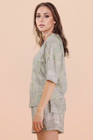 SC Camo Print Casual Knit Top & Shorts Set FINAL SALE