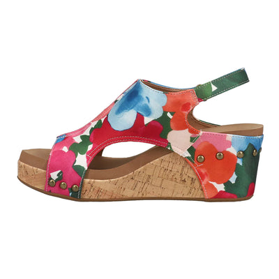 Carley Platform Wedge in Flowers by Corky's