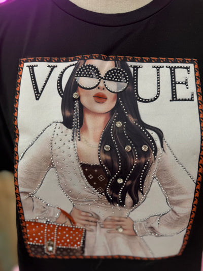 Vogue Girl Cropped Tee w/Purse Patch