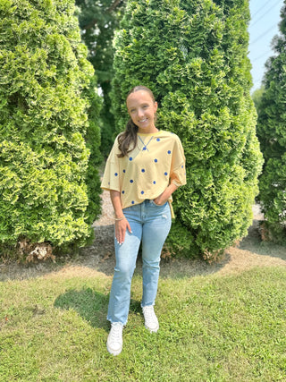 Yellow Polka Dot Oversized Top