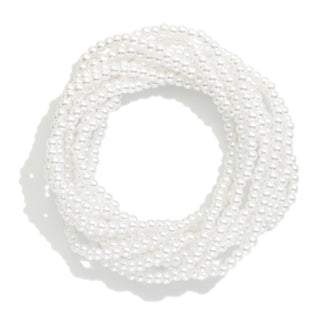 Set Of 10 Pearl Beaded Stretch Bracelets