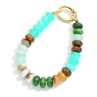 Marbled Acetate Disk Bead Bracelet With Hinged Clasp (5 Colors)