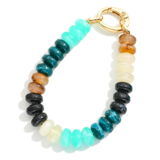 Marbled Acetate Disk Bead Bracelet With Hinged Clasp (5 Colors)