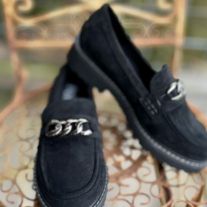 Corkys "Literally" Loafers in Black Faux Suede