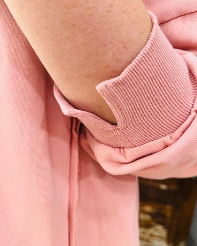 PINK SAND EXPOSED SEAM DETAIL OVERSIZED SWEATSHIRT by FATE