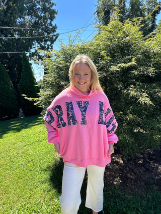 SIMPLY SOUTHERN "PRAY BIG" MOCK NECK OVERSIZED SWEATSHIRT ONE SIZE