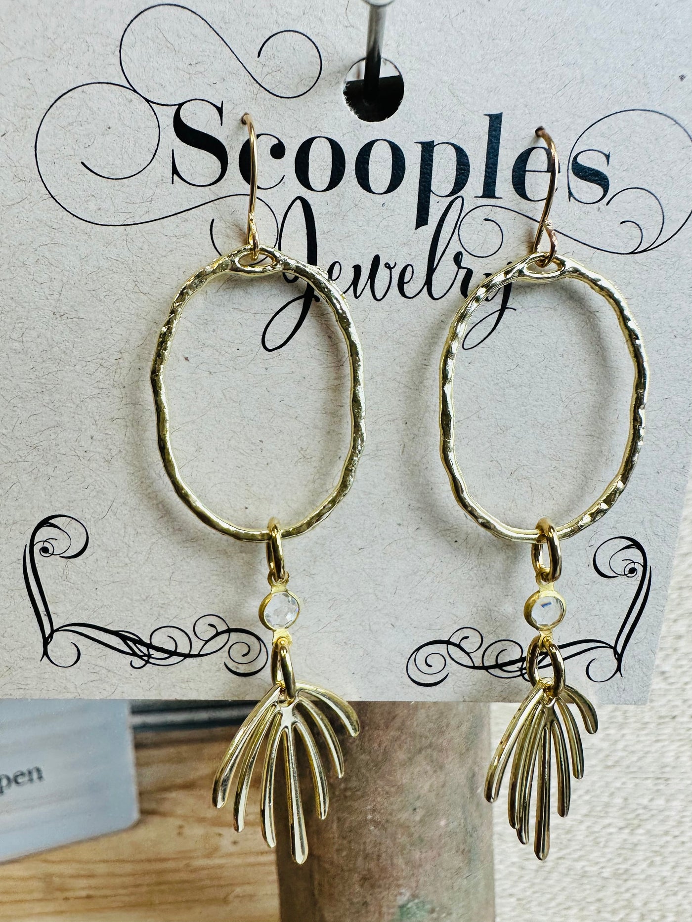 Scooples "Gold Crystal Burst" Earrings