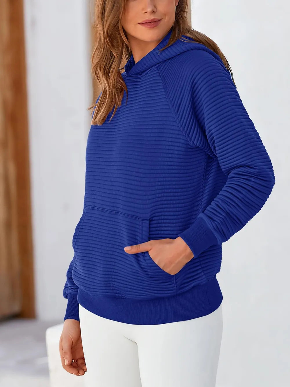 Royal Blue Kangaroo Pocket Long Sleeve Hoodie