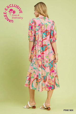 Pink Mix Paisley Print Maxi Dress FINAL SALE