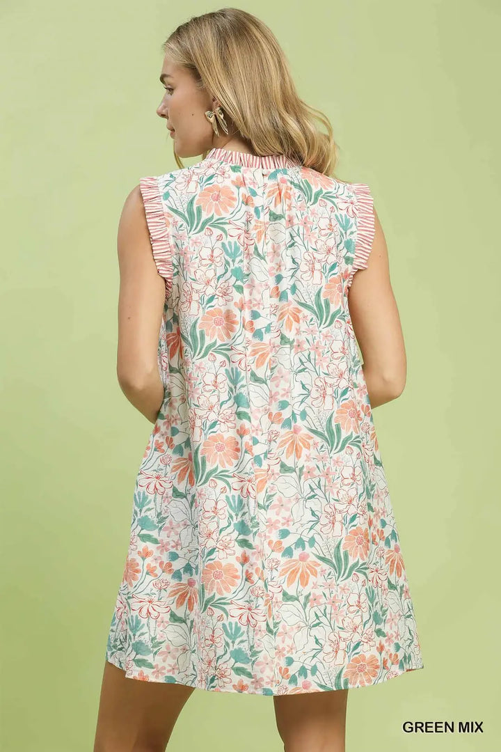 Green Floral Print Babydoll Dress – Magnolia Too Boutique