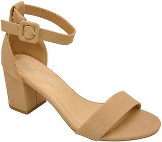 "Cake" Low Heel Dress Sandal in Natural