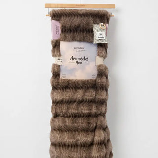 Dark Brown Margo Lavender Scented Silver Bubble Throw by Aromasoles