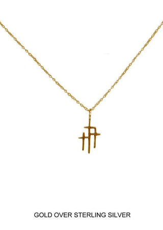 Redemption - Three Crosses Pendant, Gold