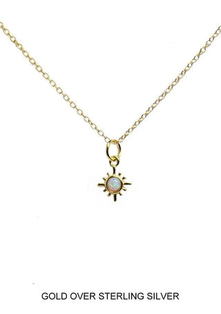 Opal Sunburst Pendant - Gold