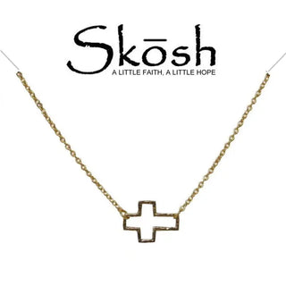 Renewal - Gold Open Cross Necklace