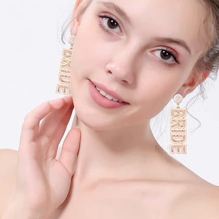 Bride Seed Bead Drop Earrings (4 Colors)