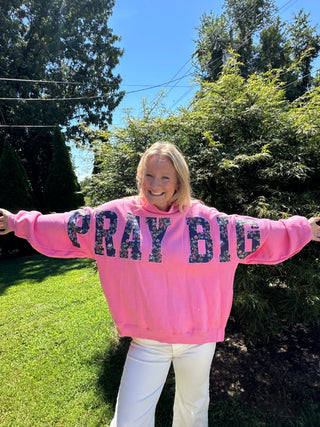 SIMPLY SOUTHERN "PRAY BIG" MOCK NECK OVERSIZED SWEATSHIRT ONE SIZE
