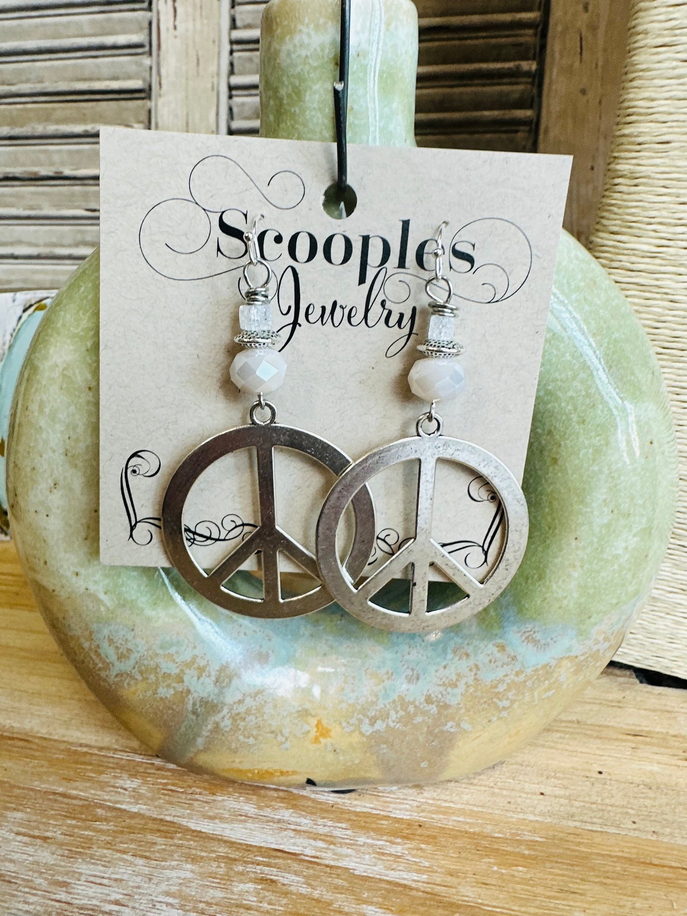 Scooples Dove Crystal Peace Earring