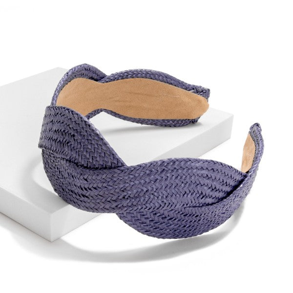 Solid Twisted Straw Headband (7 Colors)