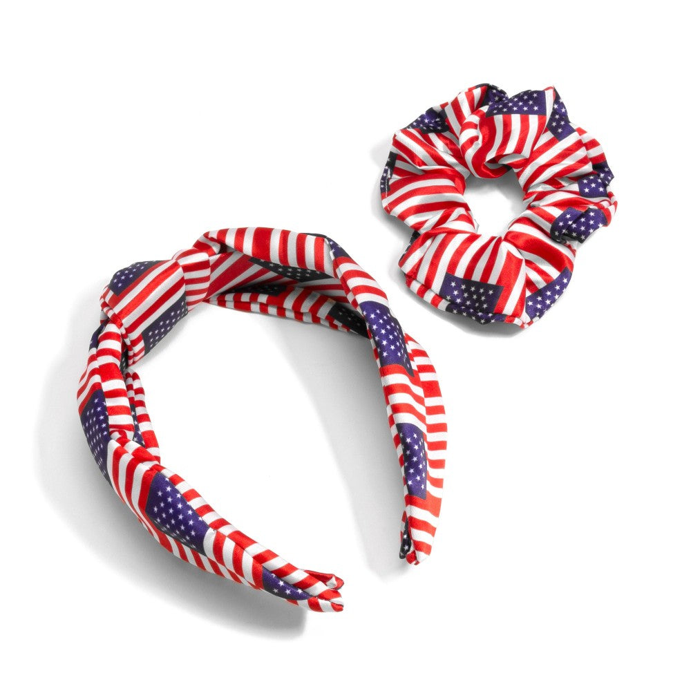 Americana Knotted Headband and Scrunchie Set (2 Options)