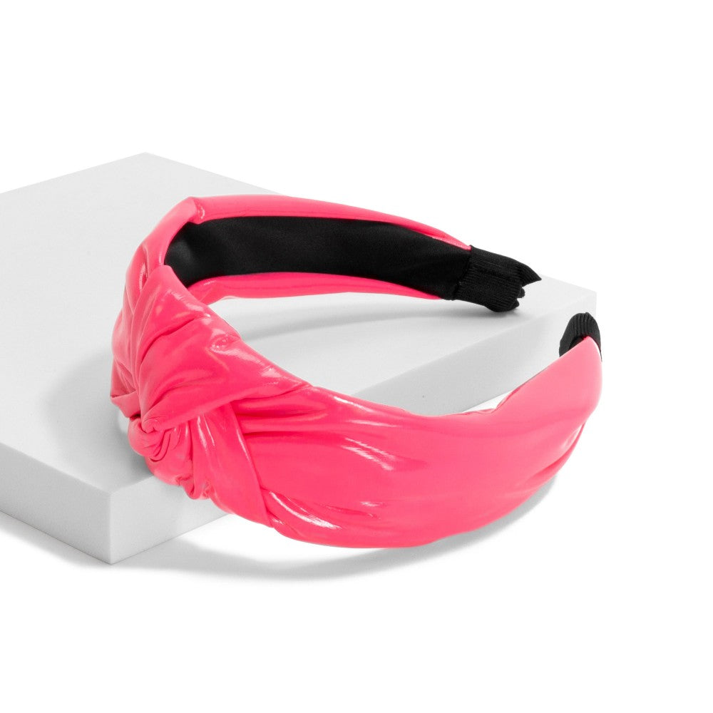 Patent Leather Headband With Top Knot Detail (2 Colors)