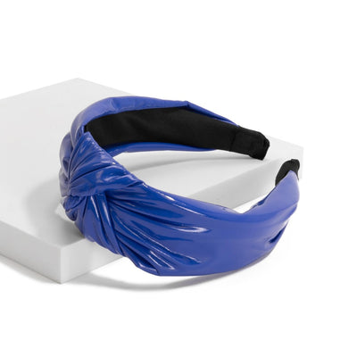 Patent Leather Headband With Top Knot Detail (2 Colors)