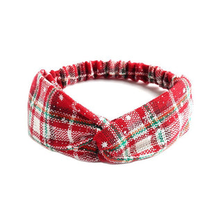 Soft Elastic Plaid Holiday Headband (4 Colors)