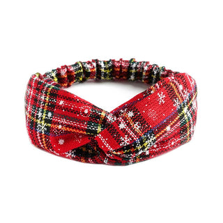 Soft Elastic Plaid Holiday Headband (4 Colors)