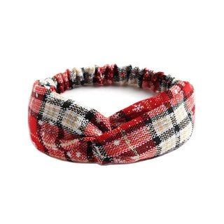 Soft Elastic Plaid Holiday Headband (4 Colors)