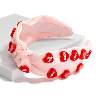 Knotted Headband With Sweet-Heart Candy Details (6 colors)