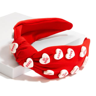 Knotted Headband With Sweet-Heart Candy Details (6 colors)