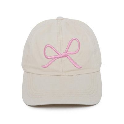 Embroidered Bow Baseball Cap (3 Colors)