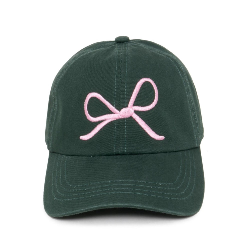 Embroidered Bow Baseball Cap (3 Colors)