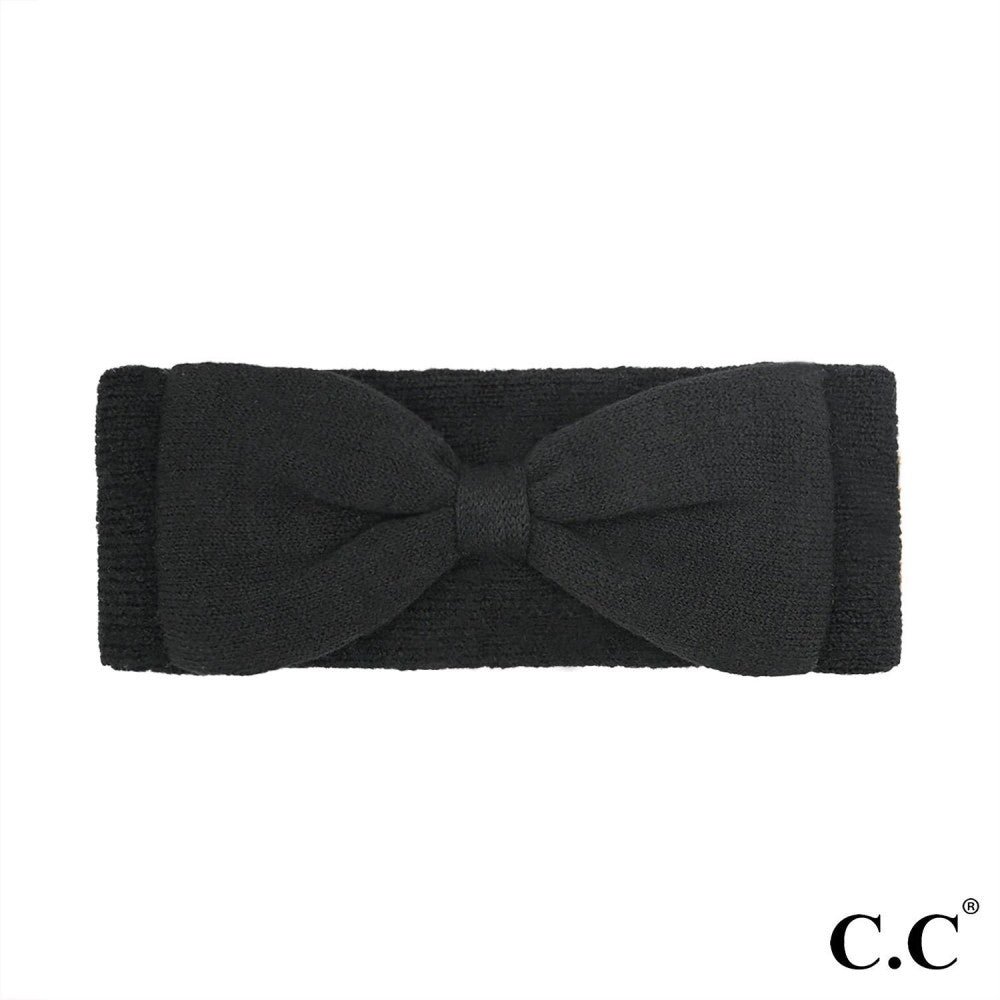 Black Knit Bow Headwrap