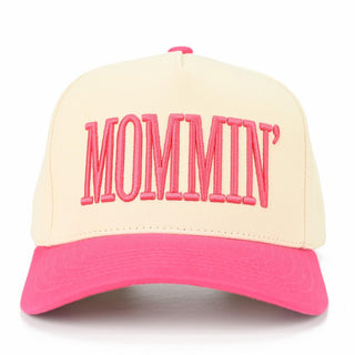 Two Tone "MOMMIN'" Canvas Embroidered Baseball Cap (3 Colors)