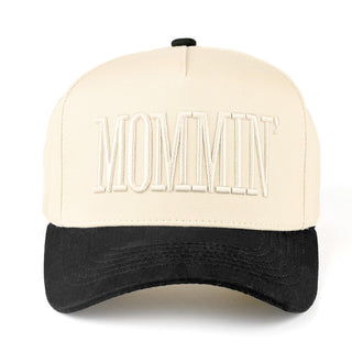 Two Tone "MOMMIN'" Canvas Embroidered Baseball Cap (3 Colors)
