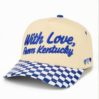 "With Love, From Kentucky" Embroidered Checkered Baseball Cap