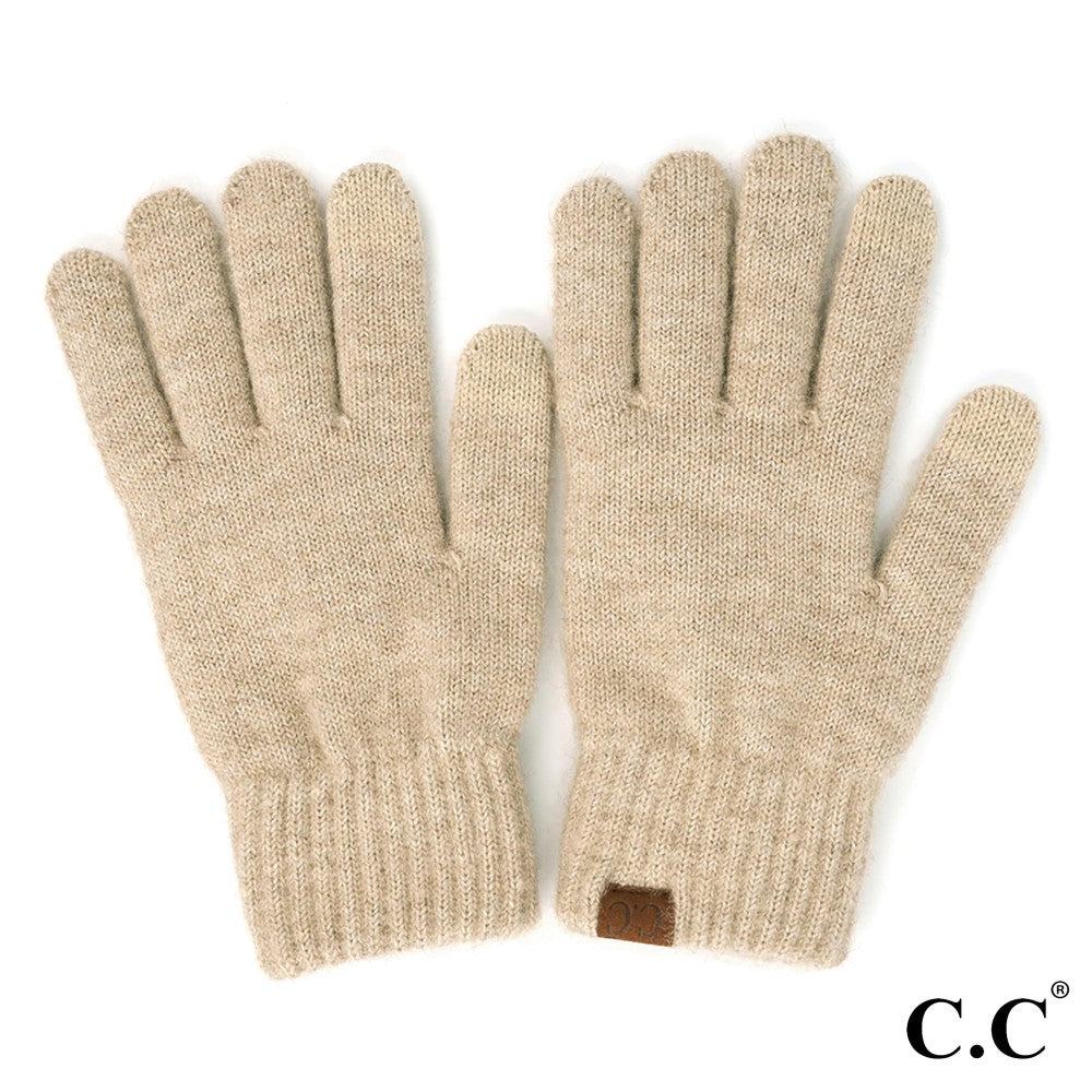 CC Heather Knit Plain Smart Touch Gloves (3 Colors)