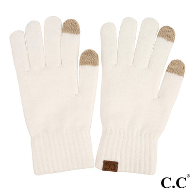 CC Heather Knit Plain Smart Touch Gloves (3 Colors)