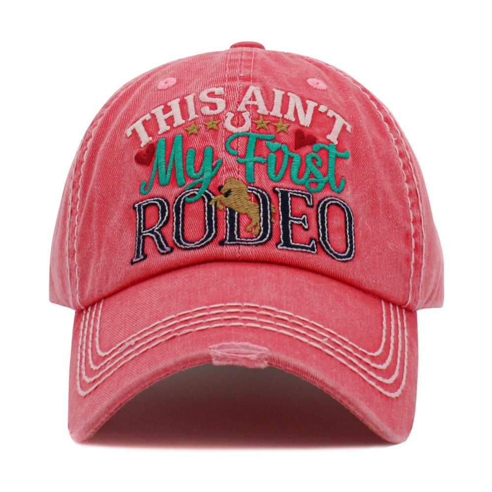 Vintage Distressed "This Ain't My First Rodeo" Embroidered Patch Baseball Cap (2 Colors)