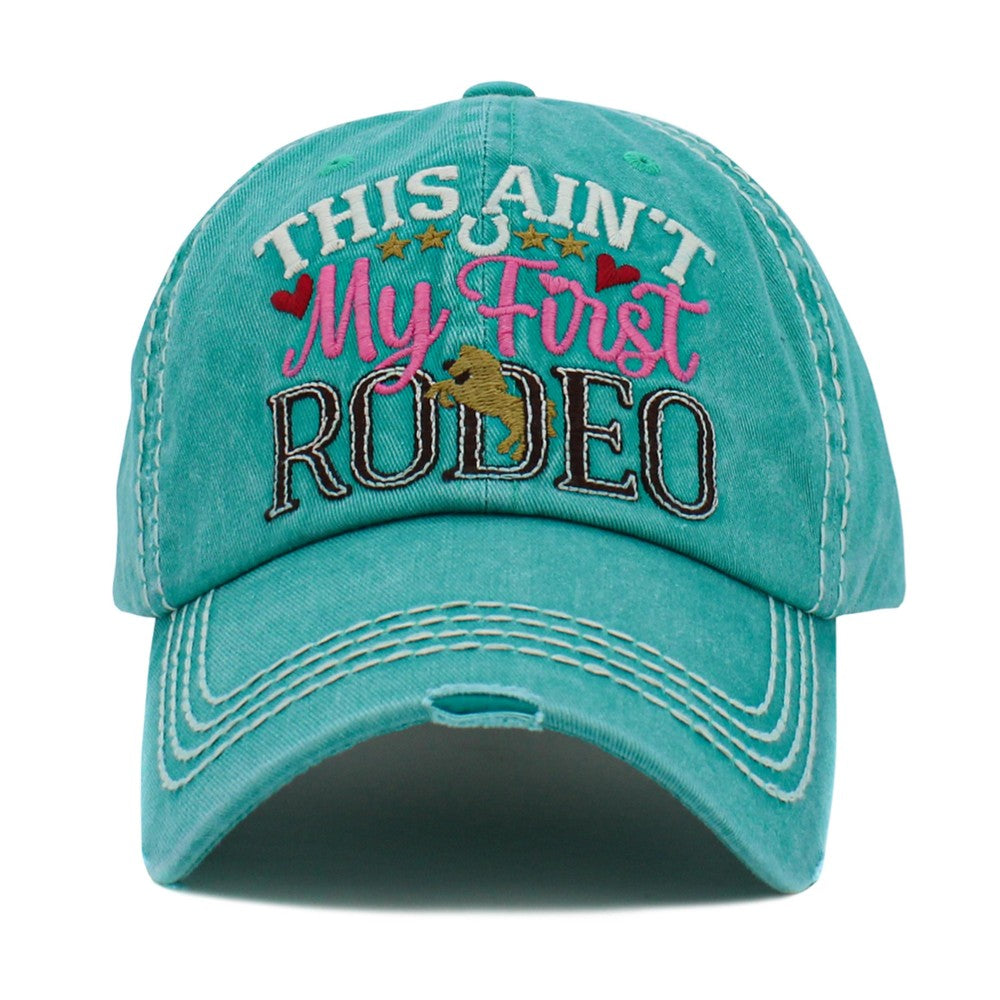 Vintage Distressed "This Ain't My First Rodeo" Embroidered Patch Baseball Cap (2 Colors)